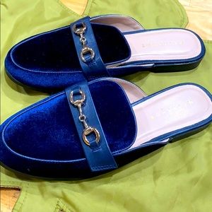 Midnight Blue Suede Slip ons